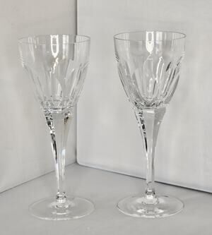 Cut Crystal Wine / Water Glasses Helene by CESKA Set Goblets